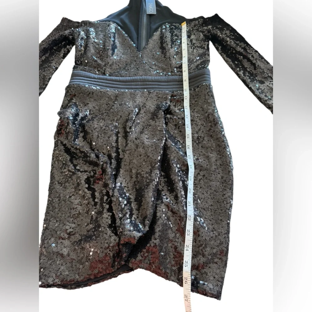 Zhivago Revolve Black Sequin Off-Shoulder Mini Dress‎ US 6